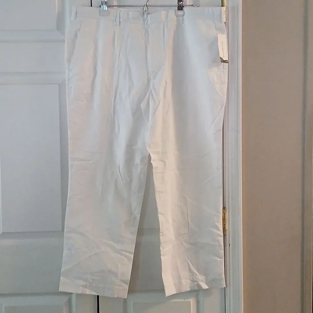 Cubavera bright white linen blend dress pants  Sz 40x29 NWT